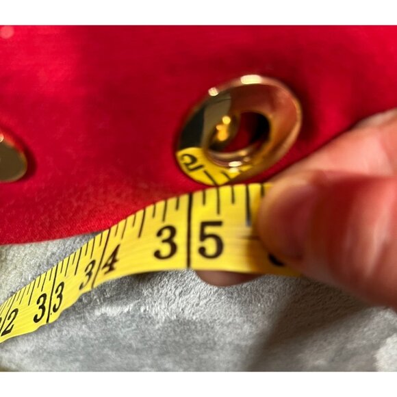 Michael Kors Dress Women's Size 10 Red Golden Circles Preppy Long Sleeve - Picture 8 of 10